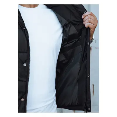 Men's quilted vest with hood black Dstreet