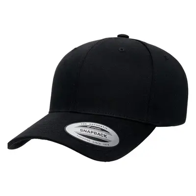 Retro Cotton Blend Snapback Black