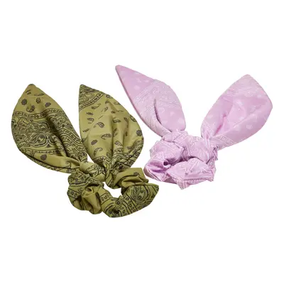 Scarf badges with bow 2-pack khaki/light lilac