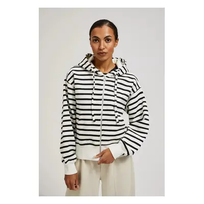 White sweatshirt with black stripes