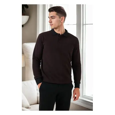 77856 Dewberry Polo Neck Mens Sweater-BURGUNDY