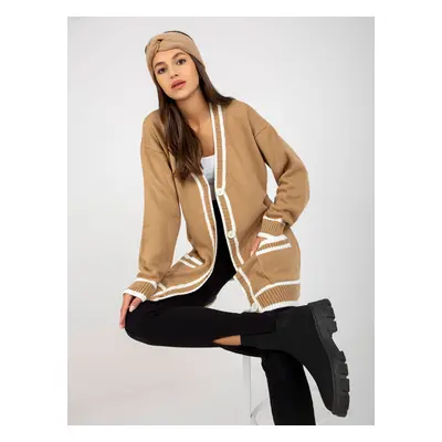 Dark beige cardigan with pockets RUE PARIS