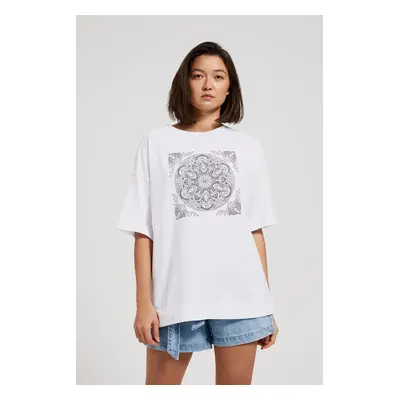 Women's T-shirt with MOODO print - white