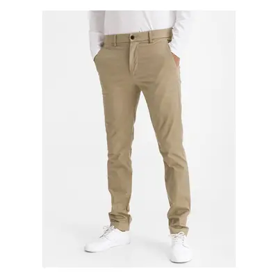 Beige men's trousers modern khakis in skinny fit with GapFlex