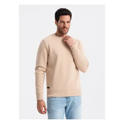 Ombre BASIC men's non-stretch cotton sweatshirt - beige