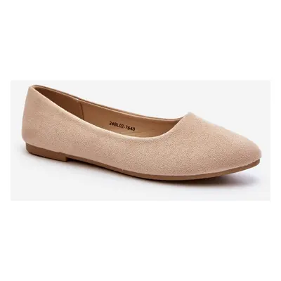 Women's suede ballerinas Beige Kommia