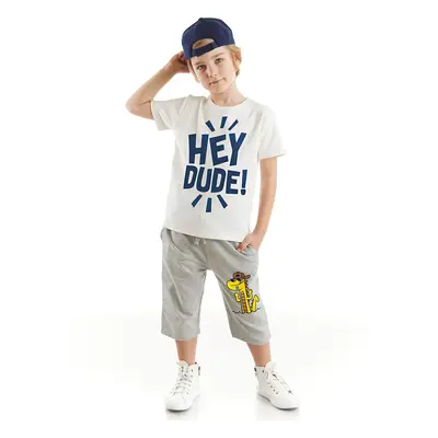 Denokids Hey Dude Boy's T-shirt Capri Shorts Set