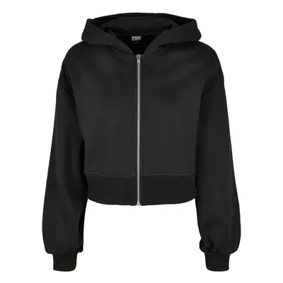 Women's Short Oversized Zipper Jacket Black