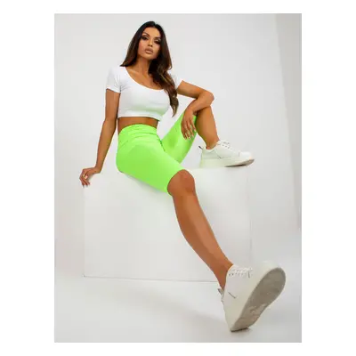 Fluo Green Cotton Cycling Shorts