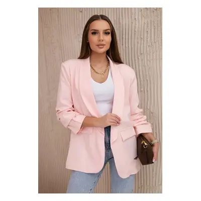 Elegant jacket with lapels light powder pink