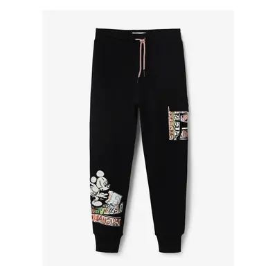 Black Boys Patterned Sweatpants Desigual Mickey - Boys