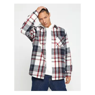 Koton Plaid Lumberjack Shirt Classic Collar Pocket Detailed Long Sleeve