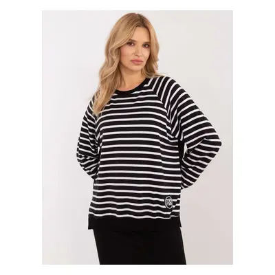 Black and white women's striped blouse