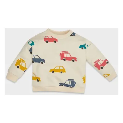 DEFACTO Baby Boy Crew Neck Vehicle Printed Soft Furry Sweatshirt