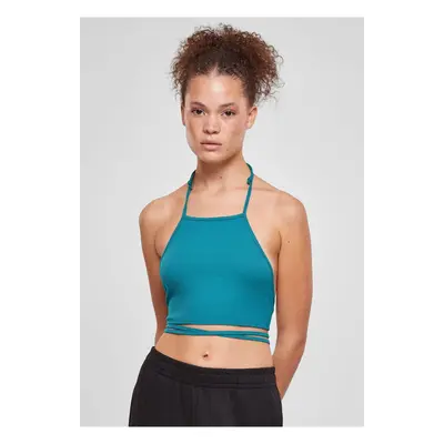 Ladies Rib Trapeze Cropped Top Watercolor