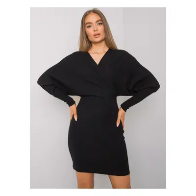 OH BELLA Women's knitted dress in black color