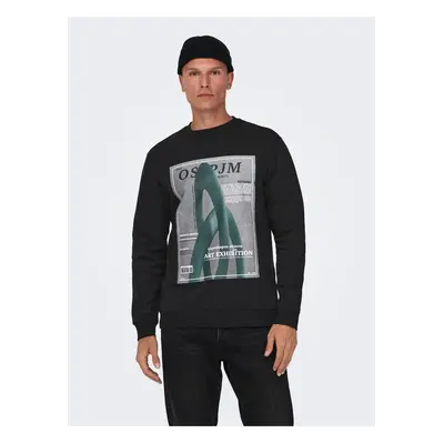 Black Mens Sweatshirt ONLY & SONS Todd - Men