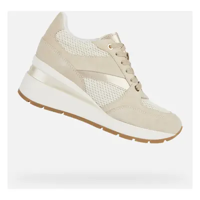 Beige women's sneakers Geox Zosma - Women's