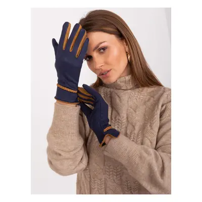 Elegant women's gloves in navy blue