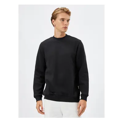 Koton Basic Sweatshirt Crew Neck Long Sleeve Raised