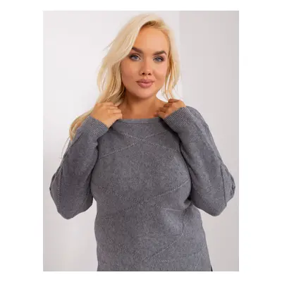 Plus size women's dark grey sweater