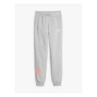 Light grey girls' brindle sweatpants Puma Power - Girls