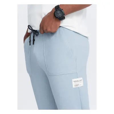 Ombre Men's structured knit sweatpants - light blue