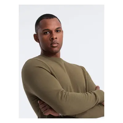 Ombre BASIC men's cotton non-stretch sweatshirt - olive