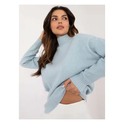 Light blue women's turtleneck sweater