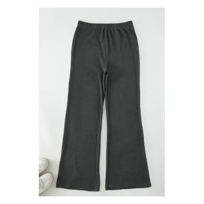 Trendyol Curve Anthracite Flare/Flare Knitted Trousers