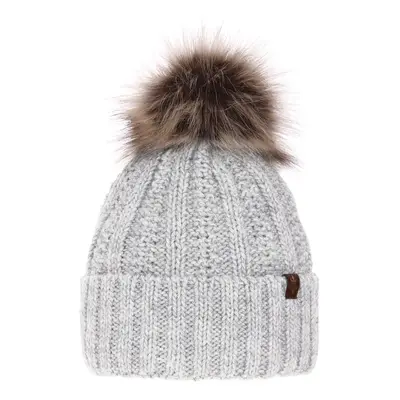 AGBO Woman's winter hat grey Rene with pompom