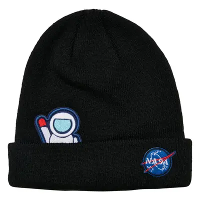 Children's Hat NASA Embroidery Beanie Black