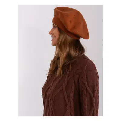 Light brown women's knitted beret