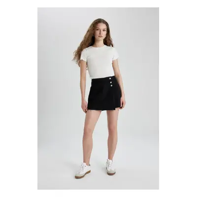 DEFACTO High Waist Jean Shorts Skirt