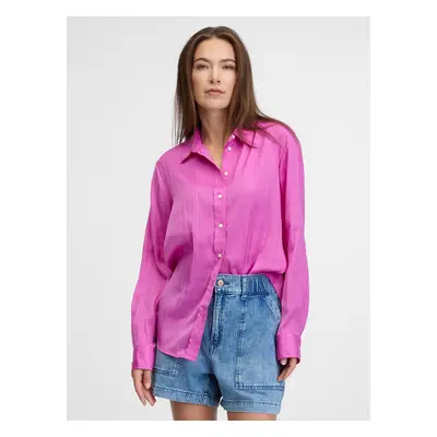 GAP Satin Boyfriend Shirt - Women