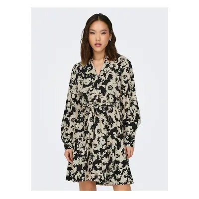 Black and cream women's floral dress JDY Miriam - Women