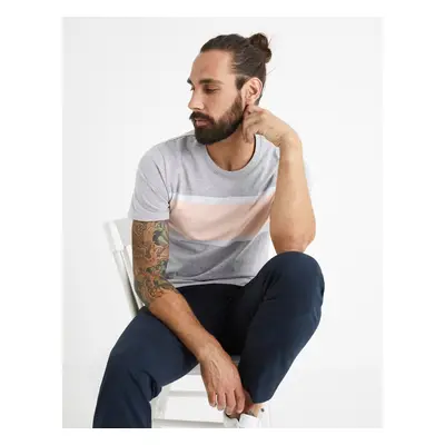 Celio Cotton T-Shirt Beroad with stripe - Men