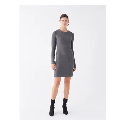 LC Waikiki Crew Neck Straight Long Sleeve Women's Knitwear Dress