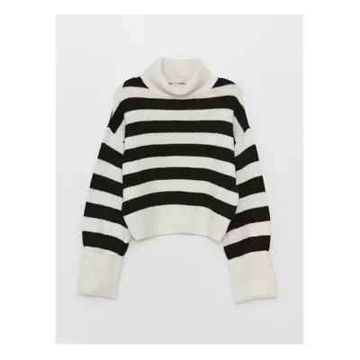 LC Waikiki Turtleneck Striped Long Sleeve Women's Knitwear Sweater