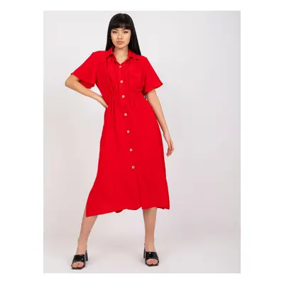 Red midi dress RUE PARIS