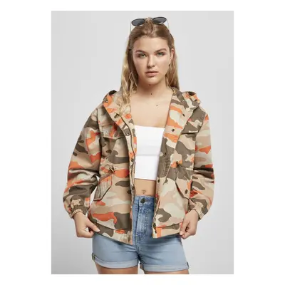 Women's Oversized Camo Parka Jacket with Brick Mask