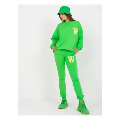 Light green tracksuit with hoodless sweatshirt