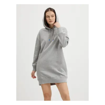 Light Grey Ladies Hoodie Dress Pepe Jeans Dana - Ladies