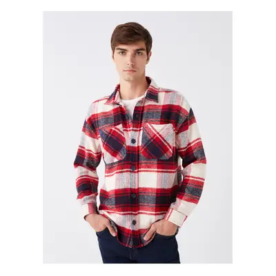 LC Waikiki Men's Casual Fit Long Sleeve Plaid Plaid Lumberjack Shirt Jacket