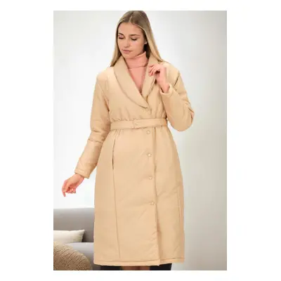 Z6688 DEWBERRY WOMEN'S COAT-BEIGE-1