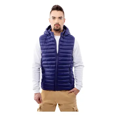 Men's quilted vest GLANO - dark blue