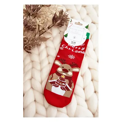 Women's Christmas Socks with Red Reindeer