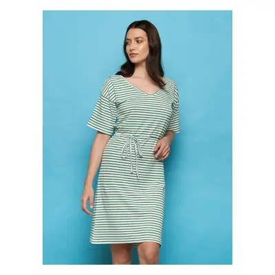 Green-White Striped Tranquillo Dress - Women