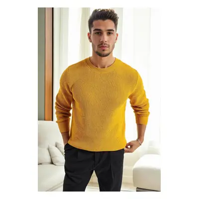 18369 Dewberry Knitwear Mens Sweater-MUSTARD