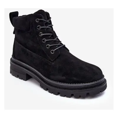 Suede Trappers insulated ankle boots Black Alden